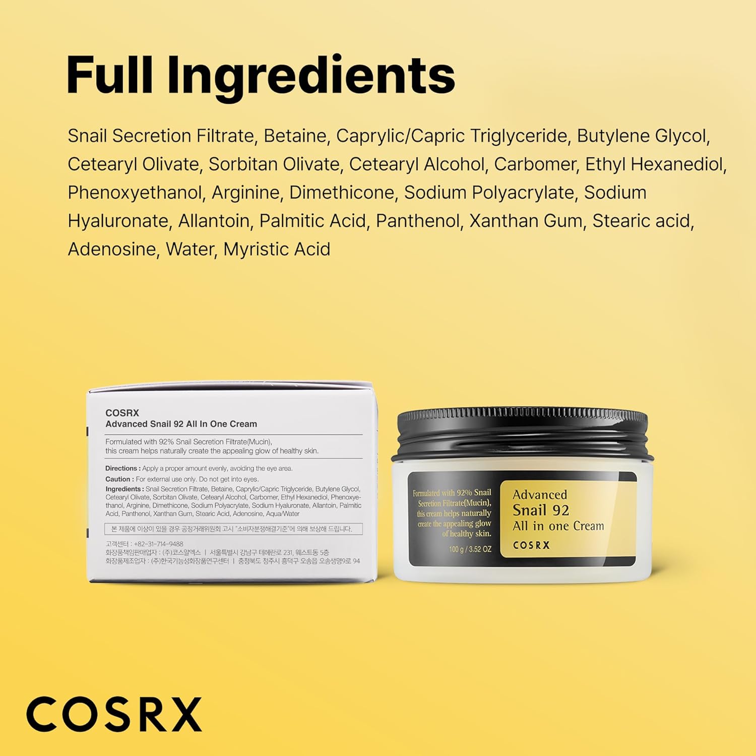 COSRX Advanced Snail 92 All in One Cream moisturizer, 3.52 oz - photo 4